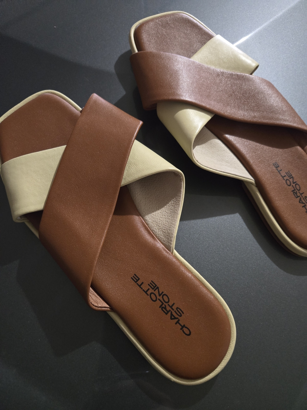 CHARLOTTE STONE Kim Sandals Brown & Cream